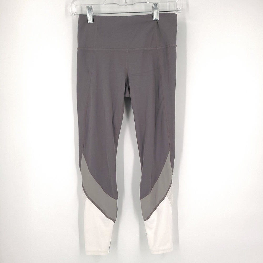 Athleta Leggings Womens Small Gray Lace Activewear Performance